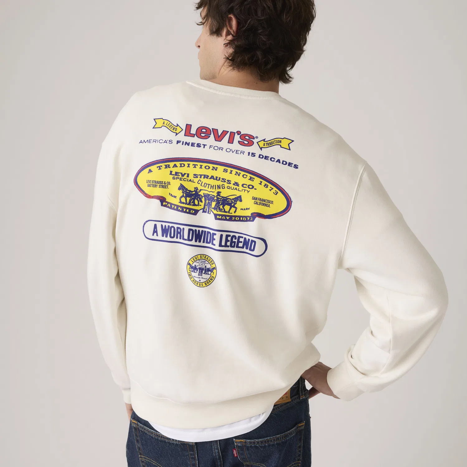 Свободная толстовка с графическим принтом и круглым вырезом Levi's, White