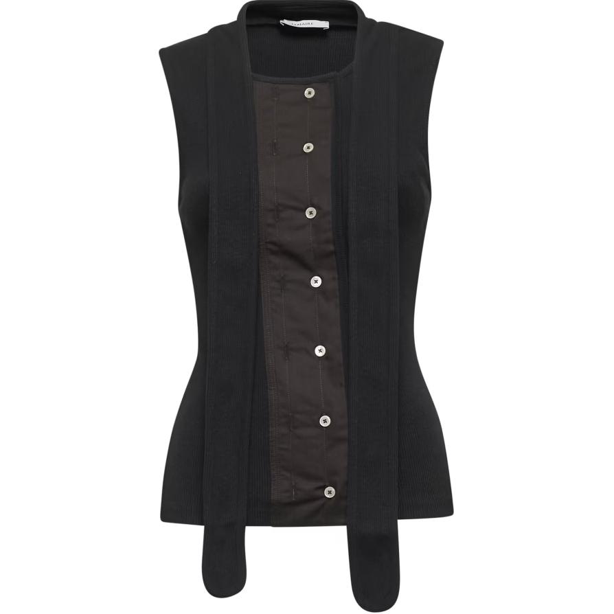 

Lemaire Асимметричный облегающий топ, цвет «черный угольно-черный»