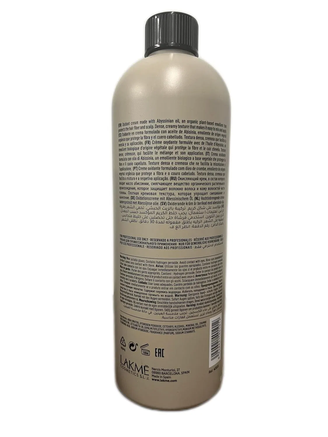 Крем-окислитель «Color Developer Oxidant Cream 38 V» 1000 мл от Lakme Lakmé — фото 2