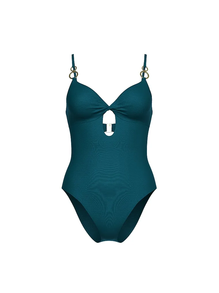 Купальник Glam rings twist Victoria'S Secret Swim, слитный, бирюзовый