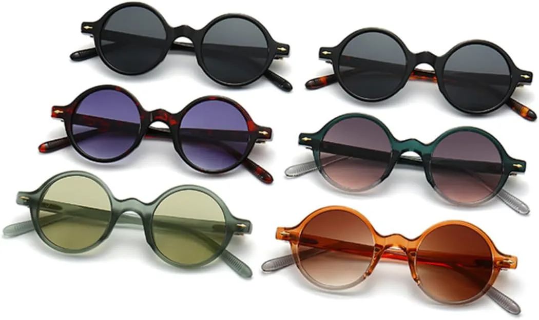 

Ретро круглые панк-солнцезащитные очки для женщин, модные градиентные очки UV400, солнцезащитные очки для мужчин с заклепками UUPTTPL, Dark Green Gray Pink