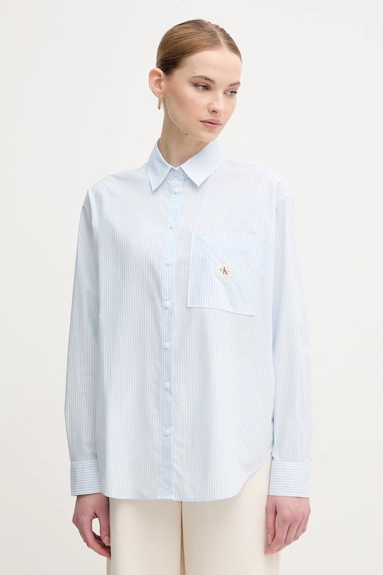 

Хлопковая рубашка Calvin Klein Jeans, синий