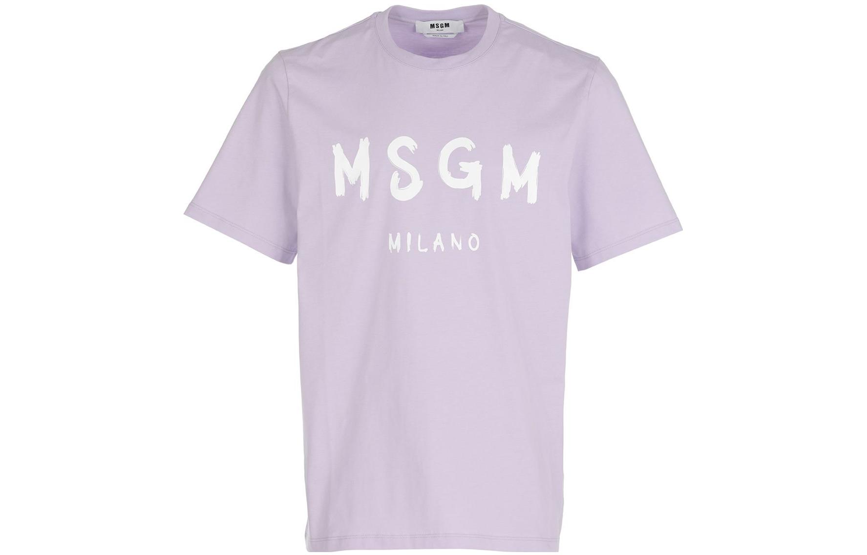 

MSGM Футболка мужская светло-фиолетовая, Фиолетовый, MSGM Футболка мужская светло-фиолетовая
