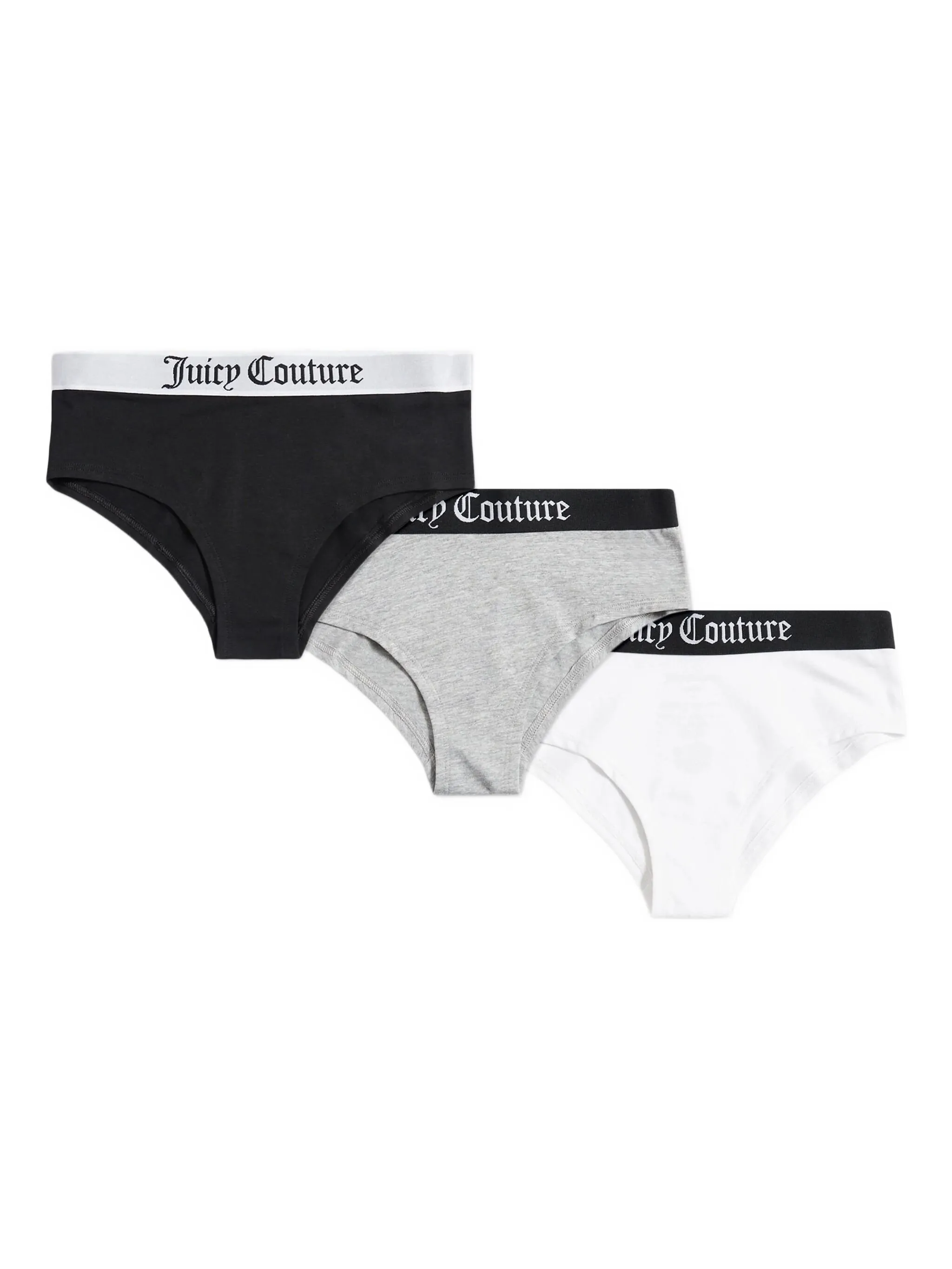 

Комплект из трех трусов-брифов с логотипом Juicy Couture Kids, черный