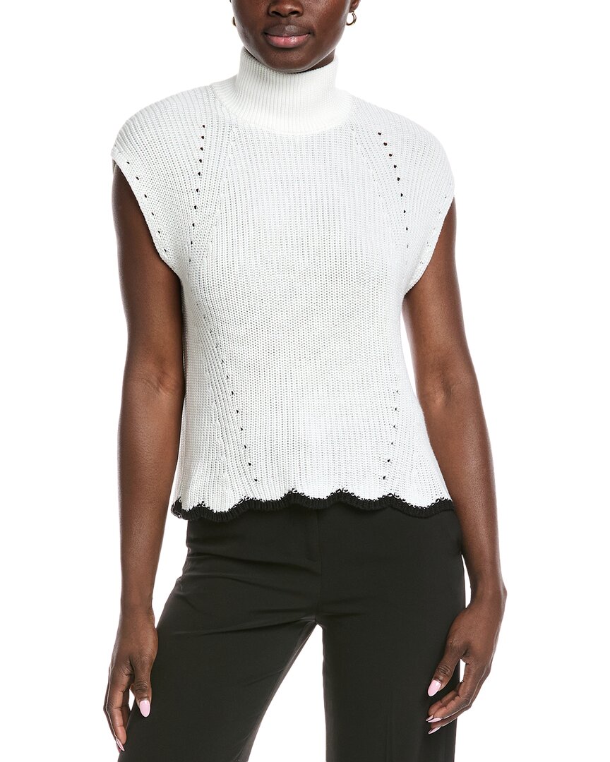 

Осенний кашемировый свитер с волнистым краем Autumn Cashmere, белый