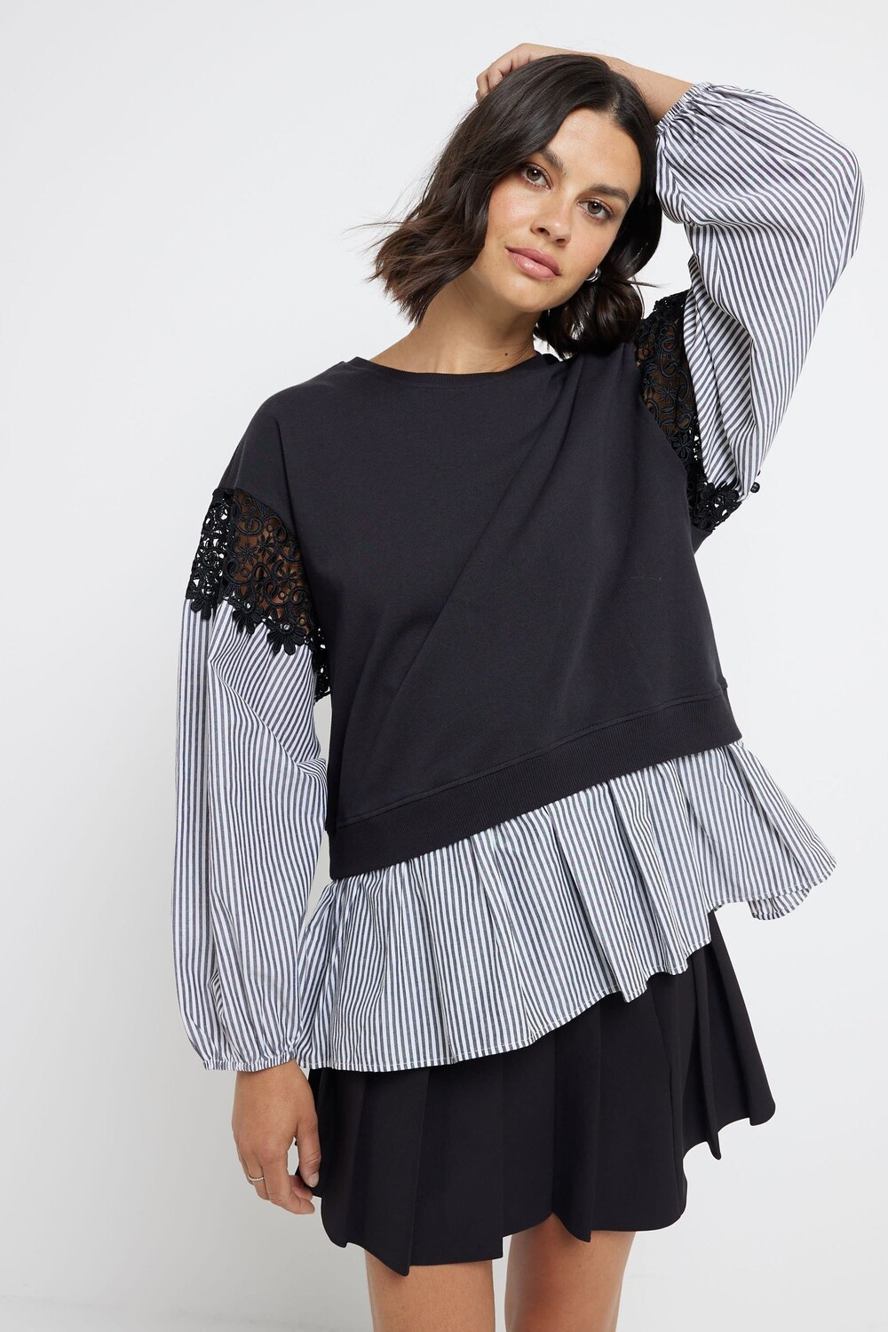 

Рубашка, толстовка из 100% хлопка River Island, черный