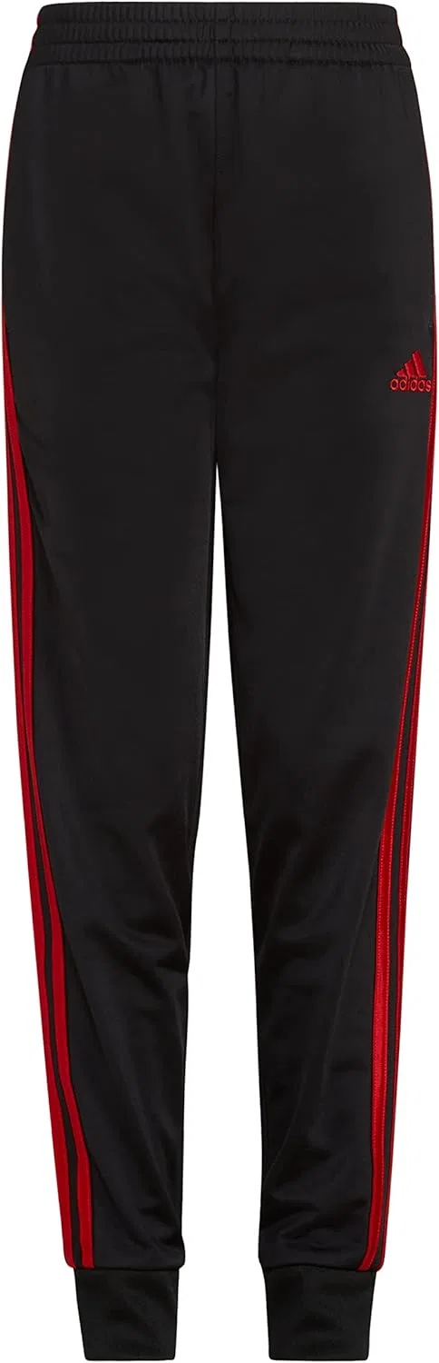 Детские спортивные брюки Adidas Classic 3s с эластичным поясом, трикотажная ткань, Black With Red