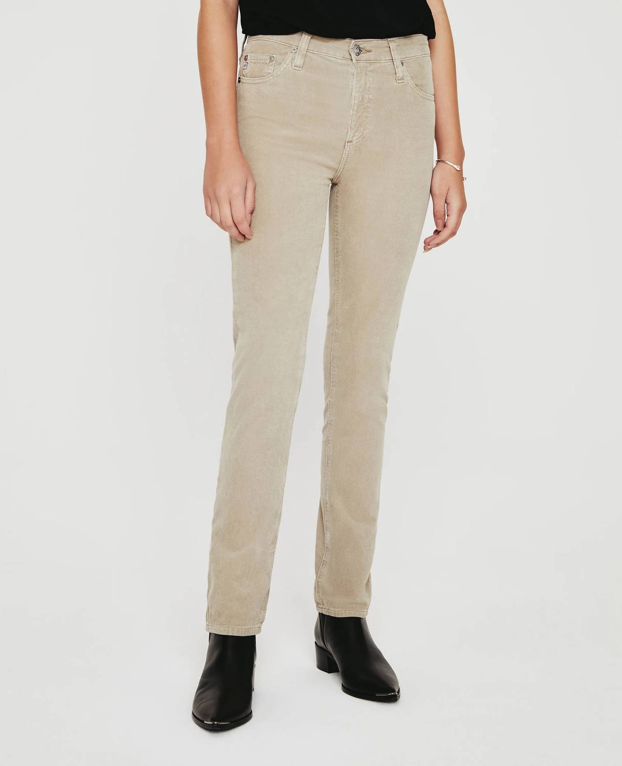 

Прямые джинсы Mari High Rise в 1 год из серного шелка и бамбука AG Jeans, цвет 1 year sulfur silk bamboo