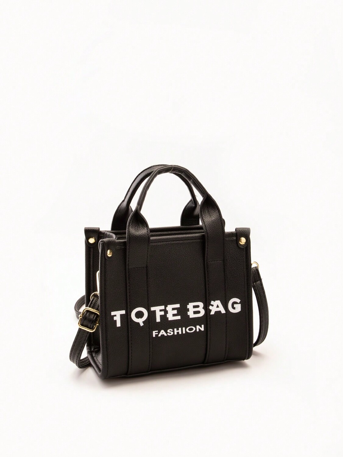 

Модная маленькая однотонная сумочка с буквами, черный