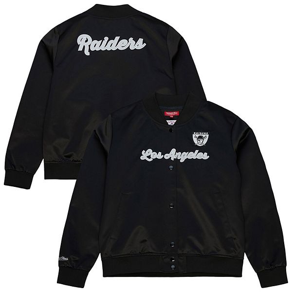 

Женская черная куртка satin с полной застежкой las vegas raiders Mitchell & Ness
