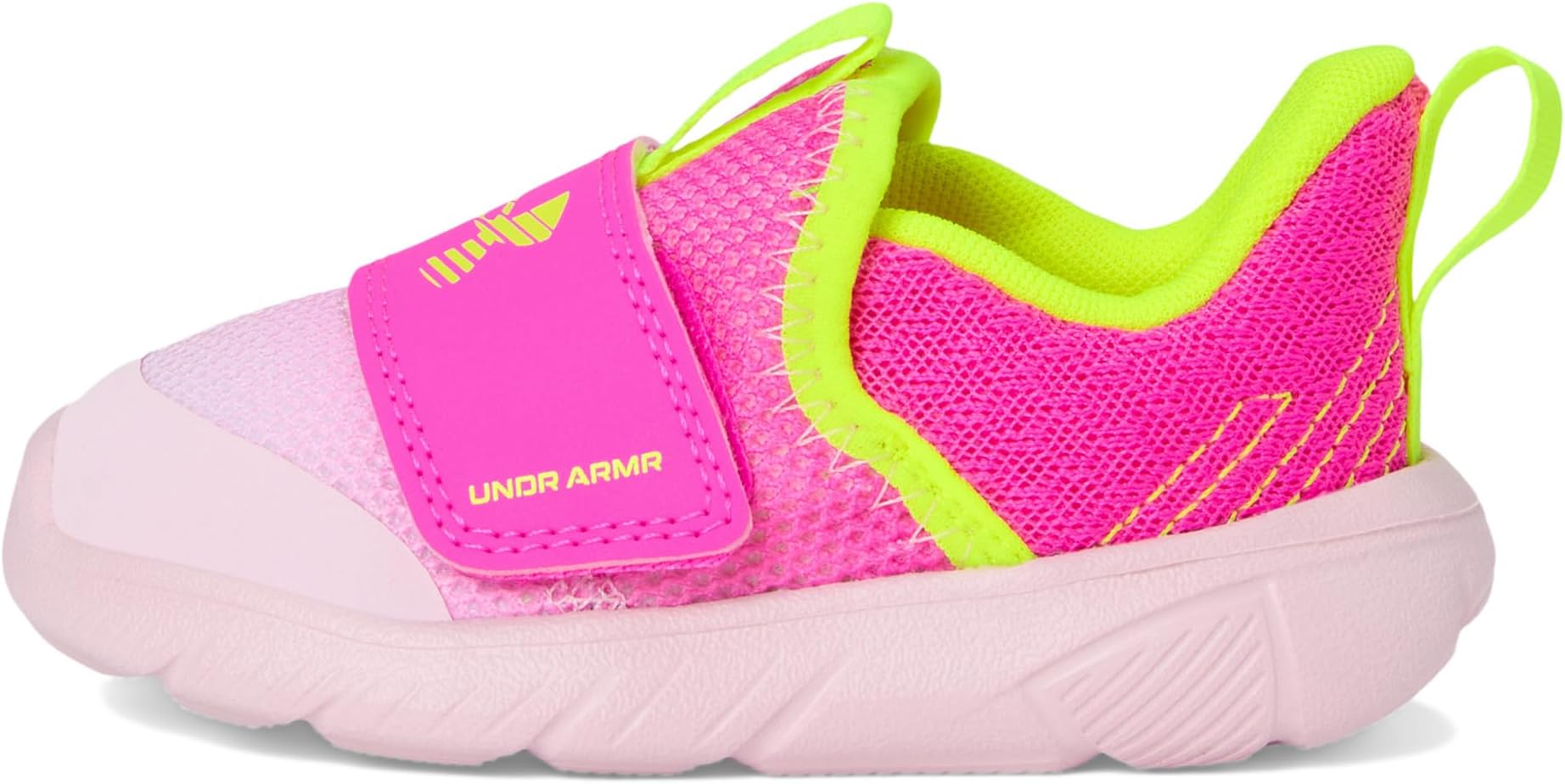 Кроссовки Under Armour Kids Flash, цвет Prime Pink/Rebel Pink/High Vis Yellow — фото 4