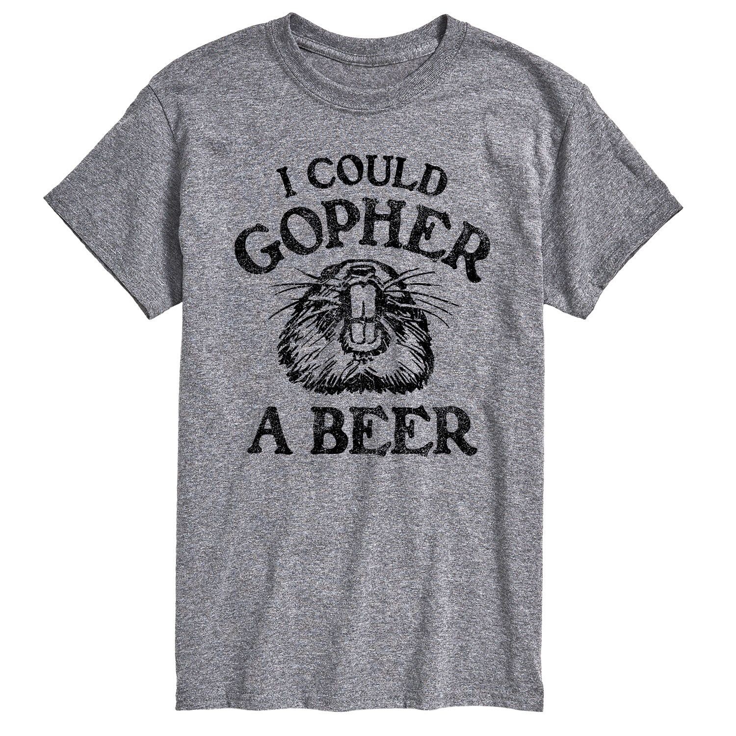 

Футболка Big & Tall Could Gopher с пивом Licensed Character, серый