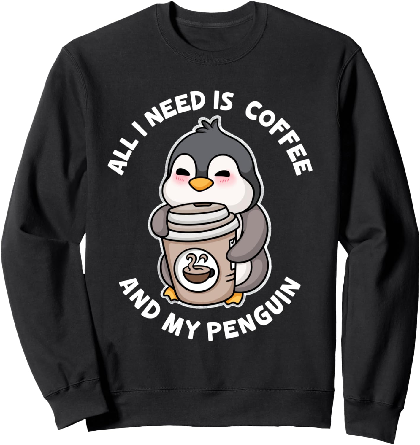 

Мужская толстовка All I Need Is Coffee & My Penguin Funny Sea Bird Emperor Cute Penguin Costume Animal Lover Gifts Store, черный