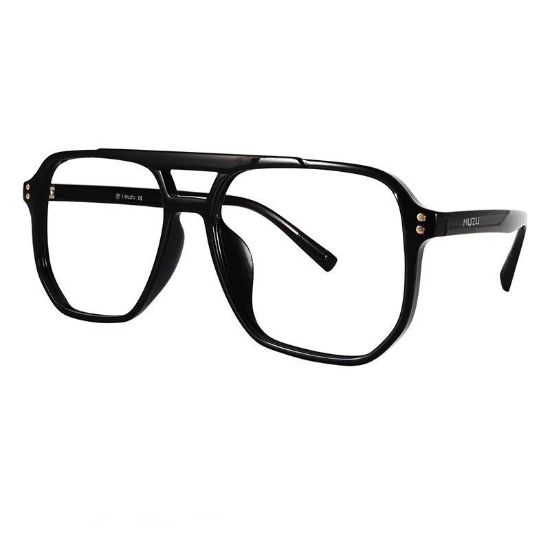 

MUZU Авиаторские очки унисекс прозрачные, Versatile Black-C10 with 0 degree anti-blue light lenses