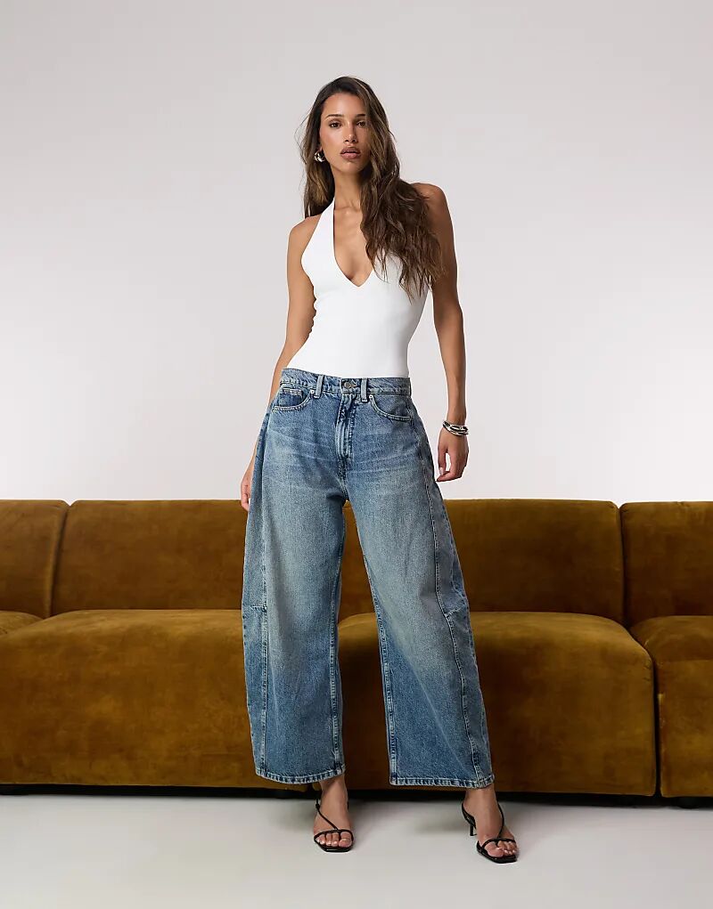 

Боди Good American Scuba с V-образным вырезом и лямкой на шее, белый цвет