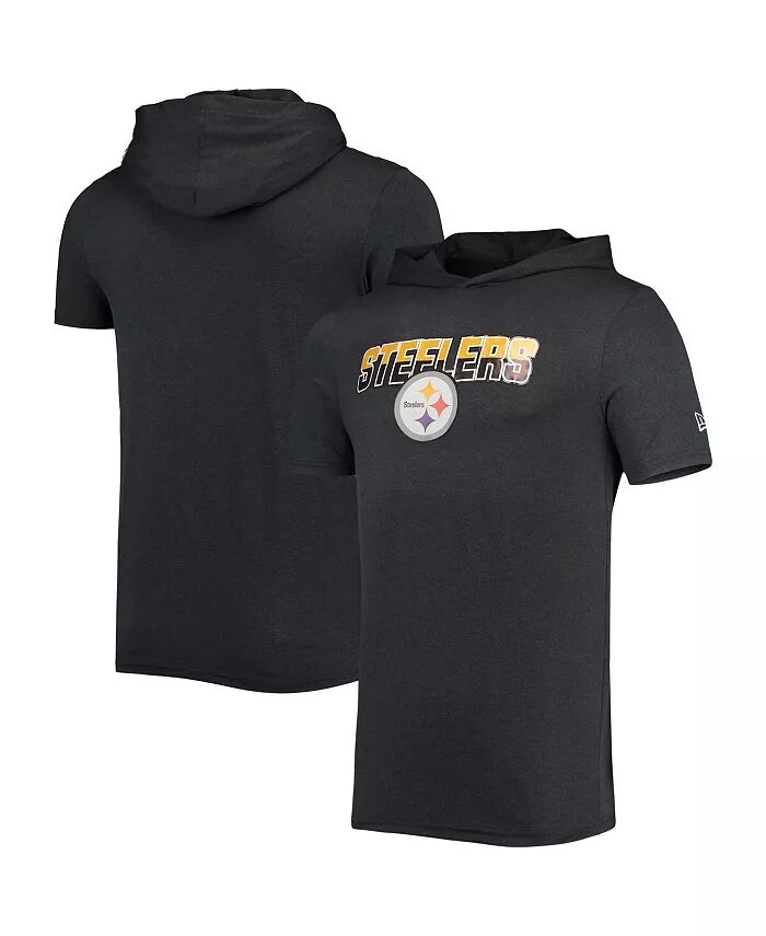 

Мужская футболка с капюшоном Pittsburgh Steelers Team, черная, меланжевая New Era