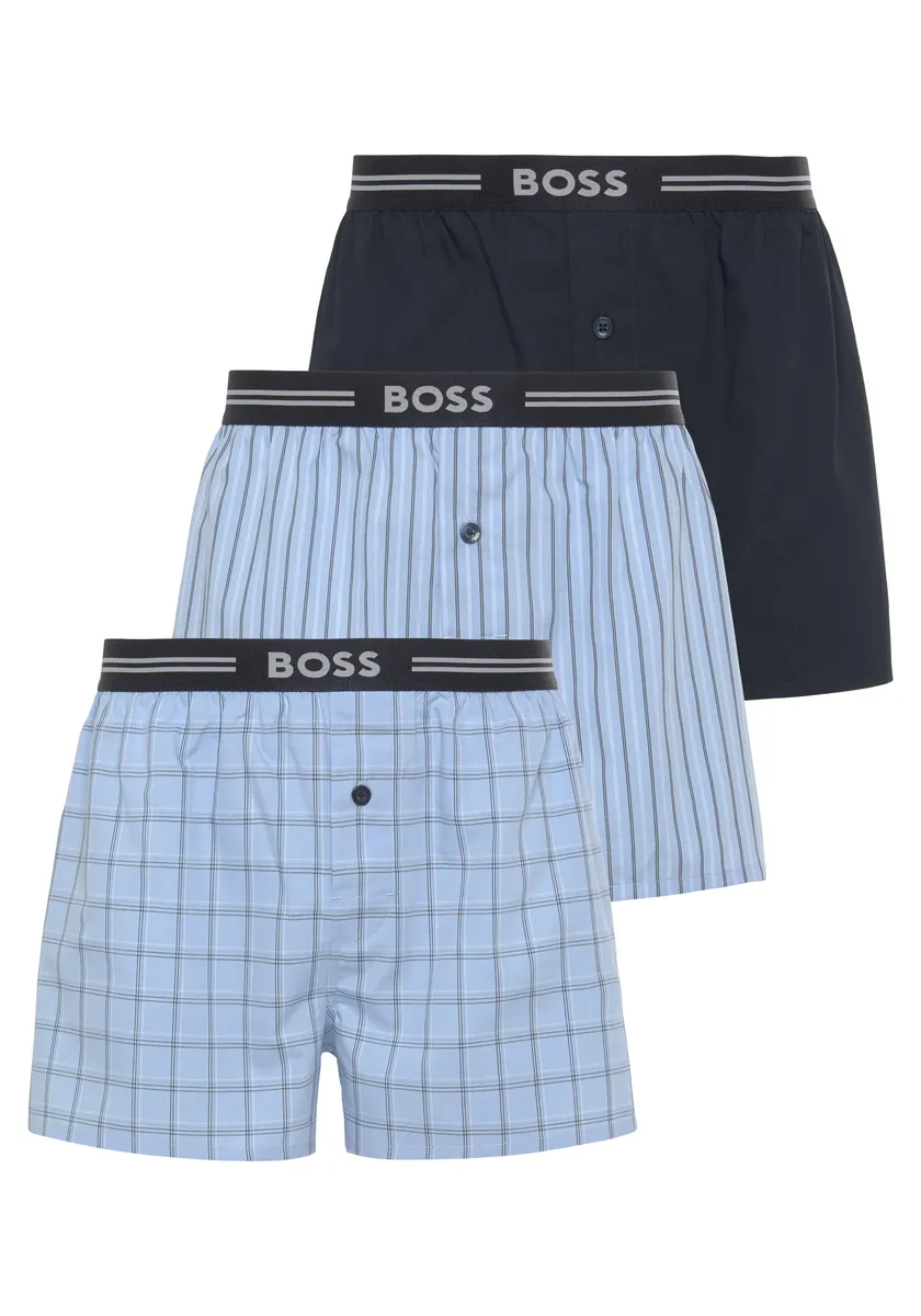 

Боксеры BOSS "3P Woven Boxer" (3 шт. в упаковке, 3 шт. в упаковке), с пуговицами, синий