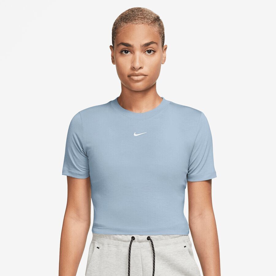 

Короткая женская короткая футболка Sportswear Essential облегающего кроя NIKE, цвет armory blue