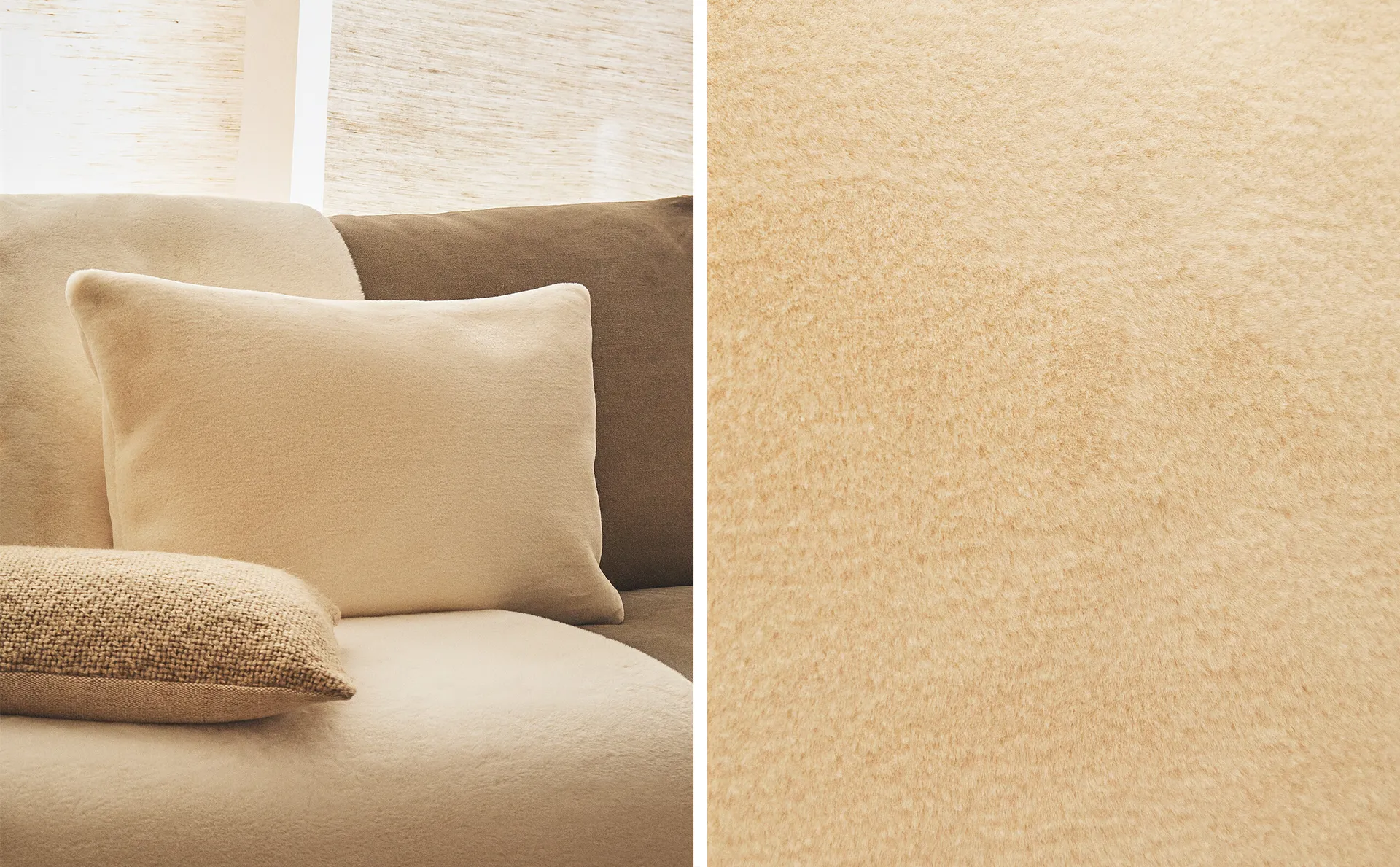 

Чехол на подушку из искусственного меха Zara Home, экрю