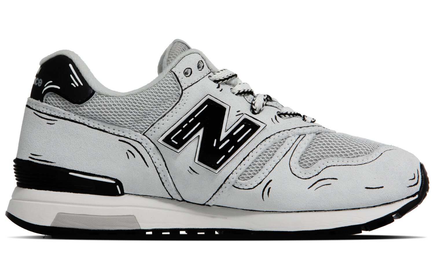 

Кроссовки NB 565 унисекс средней высоты серые/черные/белые New Balance