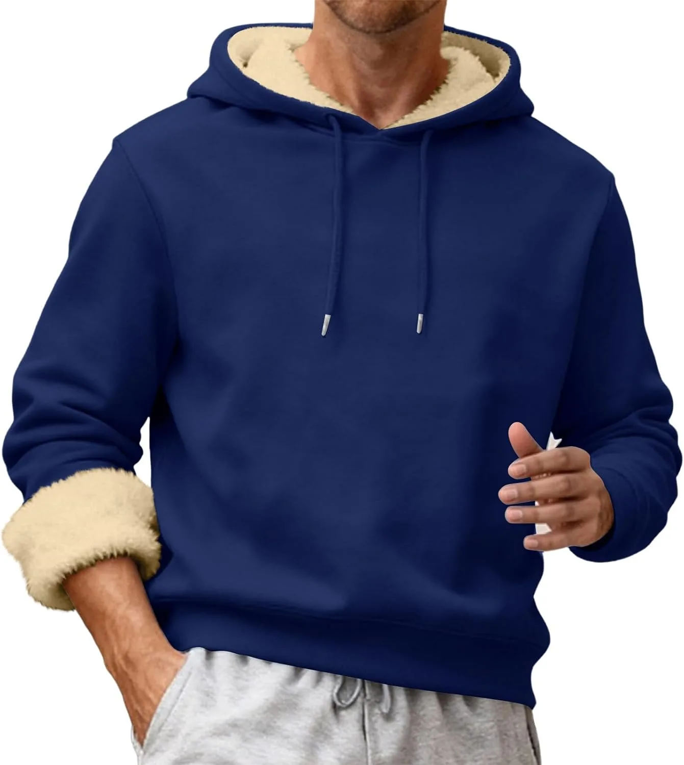 

Толстовка с капюшоном для мужчин, утепленная Sherpa Fleece DJFODJ