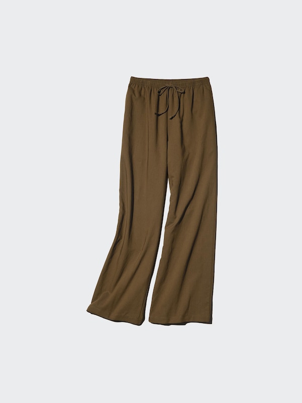 Удобные брюки из смесового льна (удлиненные) Uniqlo, 09 black — фото 3