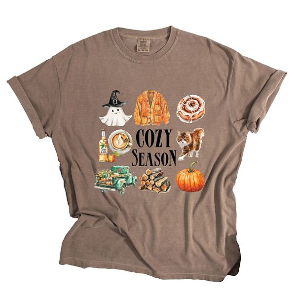 

Футболка с принтом в акварельных тонах Cozy season Simply Sage Market, Espresso