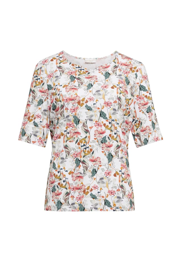 

Короткий размер: красивая рубашка с принтом и необычным вырезом. Goldner, мультиколор