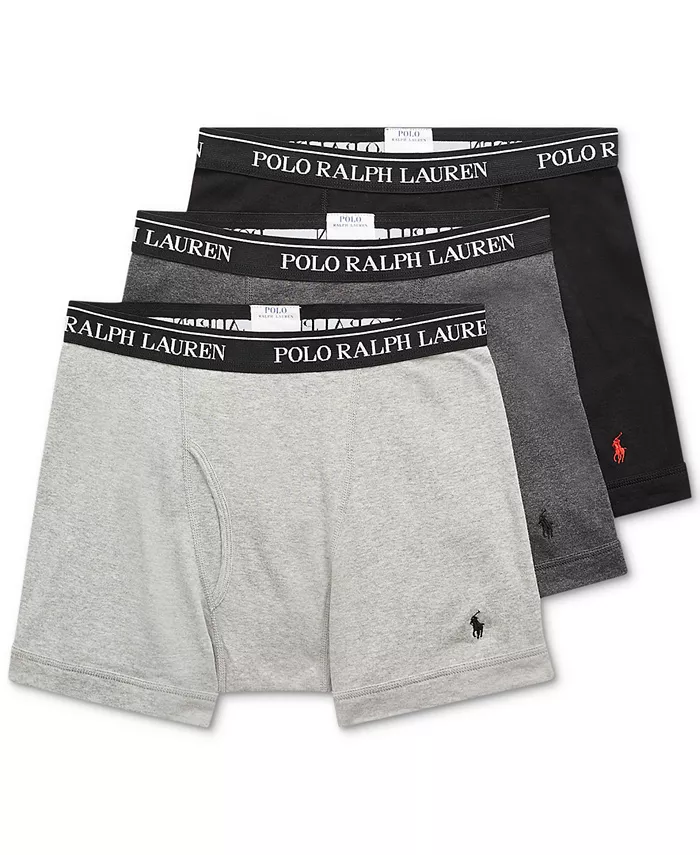 

Мужские боксеры из хлопка Big & Tall, 3 шт Polo Ralph Lauren, черный