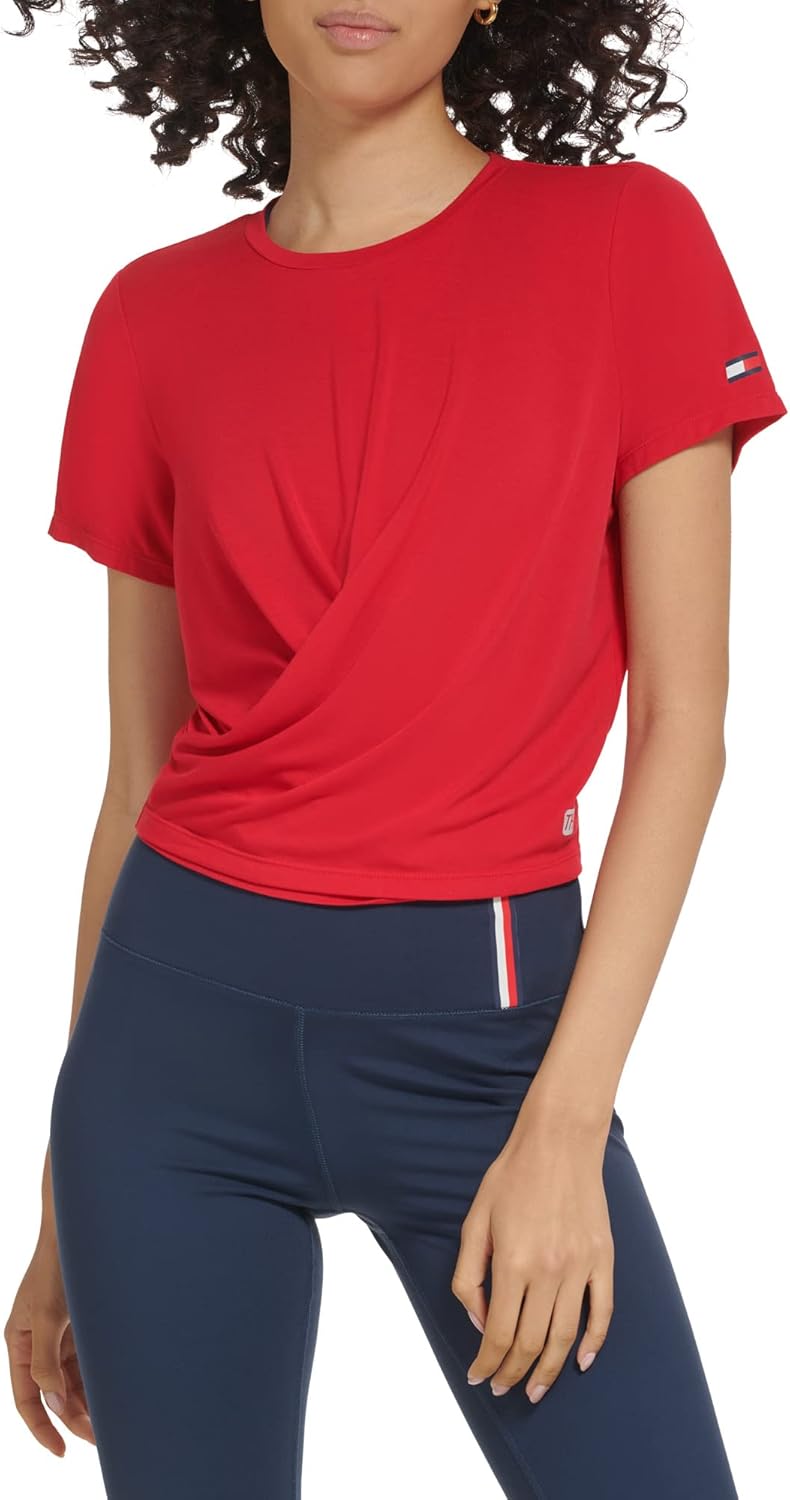 

Женская укороченная футболка Tommy Hilfiger Crossover с коротким рукавом, Rich Red, Красный, Женская укороченная футболка Tommy Hilfiger Crossover с коротким рукавом, Rich Red