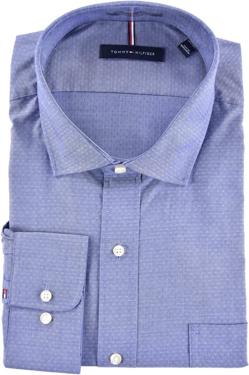

Мужская рубашка Tommy Hilfiger классического кроя с расклешенным воротником и длинным рукавом, Dark Blue