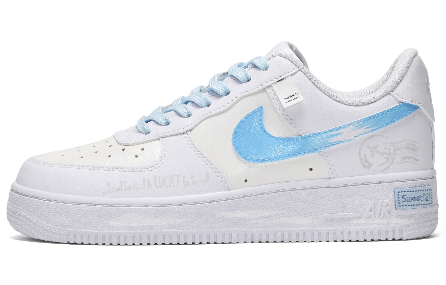 

Кроссовки Nike Air Force 1 Skateboarding Shoes Women's Low-top Blue/White, синий/белый