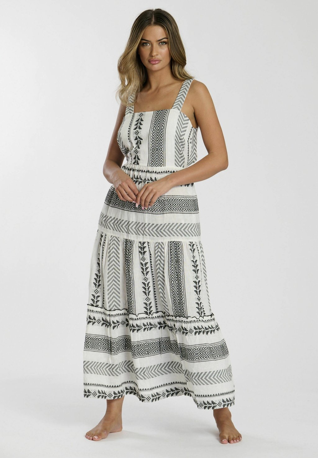 

Повседневное платье SQUARE NECK JACQUARD MAXI South Beach, белый