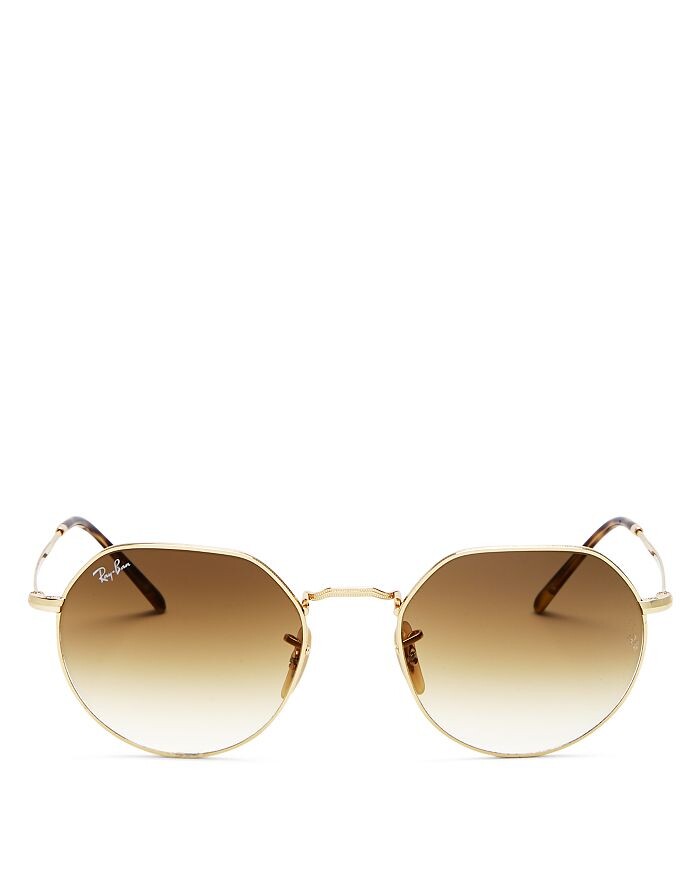 

Солнцезащитные очки Ray-Ban с геометрическим рисунком, 53 мм, золотой