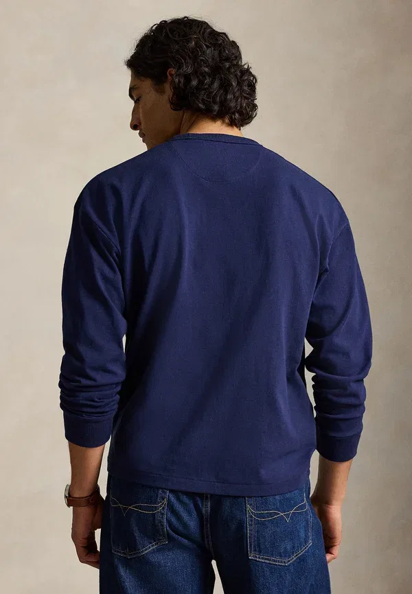 Футболка с длинным рукавом свободного кроя Polo Ralph Lauren, цвет ньюпорт-нави — фото 3
