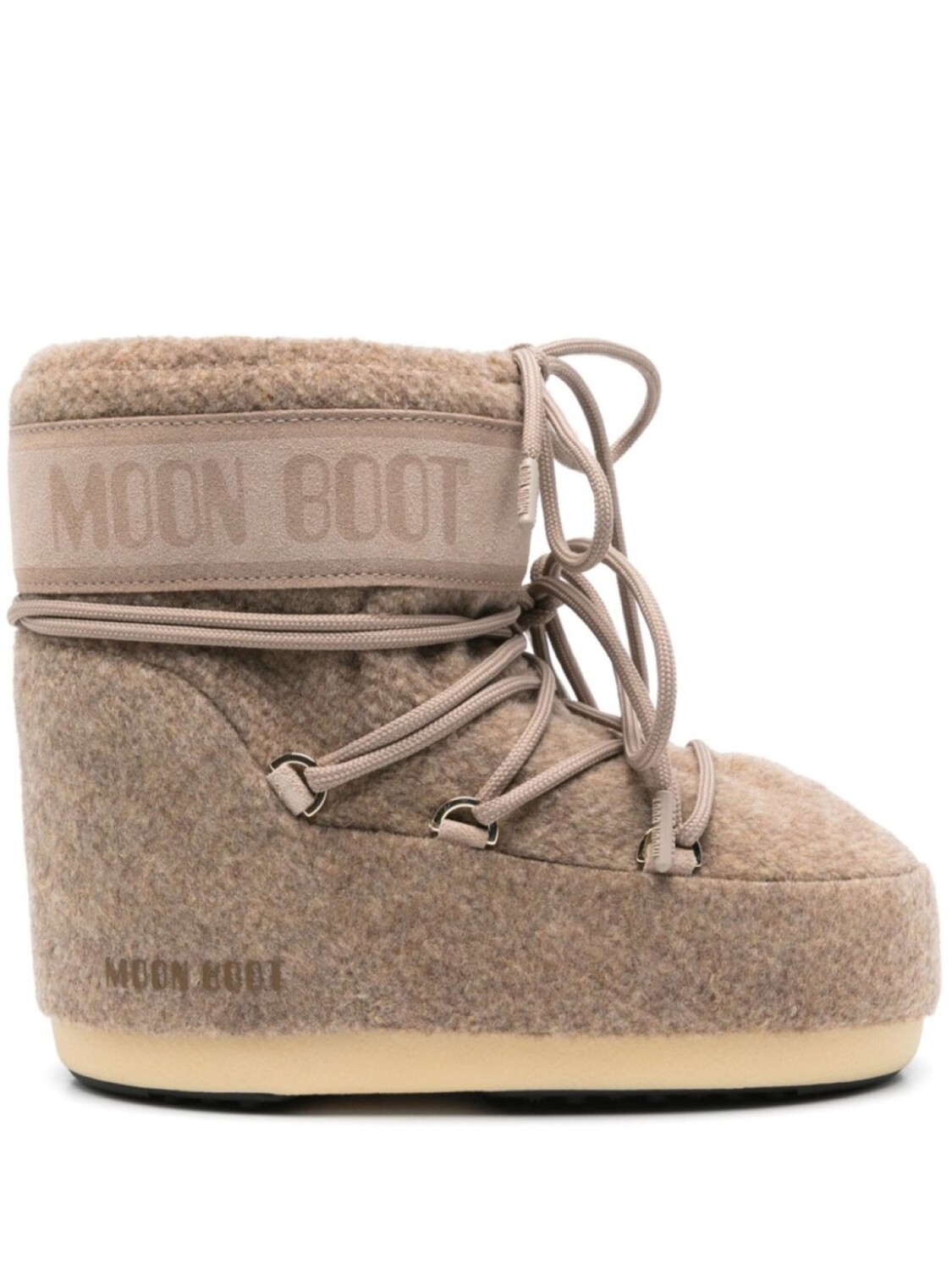Зимние ботинки Moon Boot с логотипом и шнуровкой, серо-коричневый