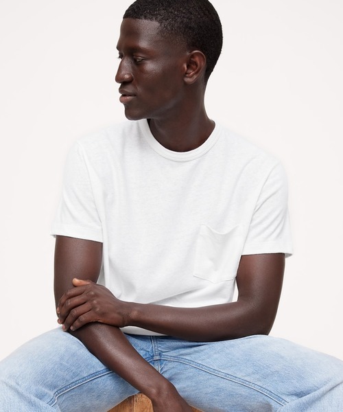 

Футболка свободного кроя из льна и хлопка BANANA REPUBLIC, белая