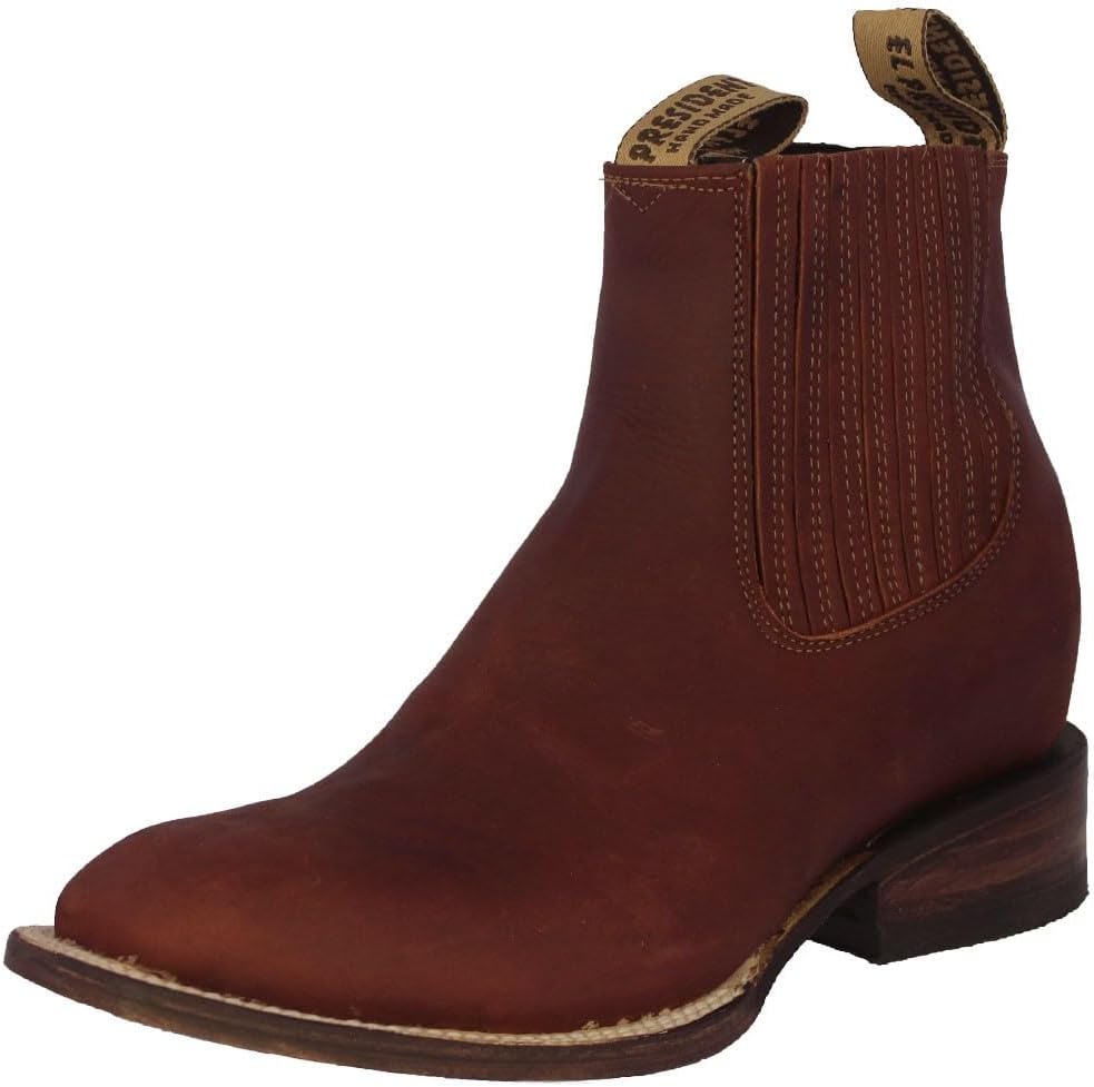 

Мужские бордовые кожаные ботинки-челси El Presidente с ковбойским западным стилем с запрокидкой