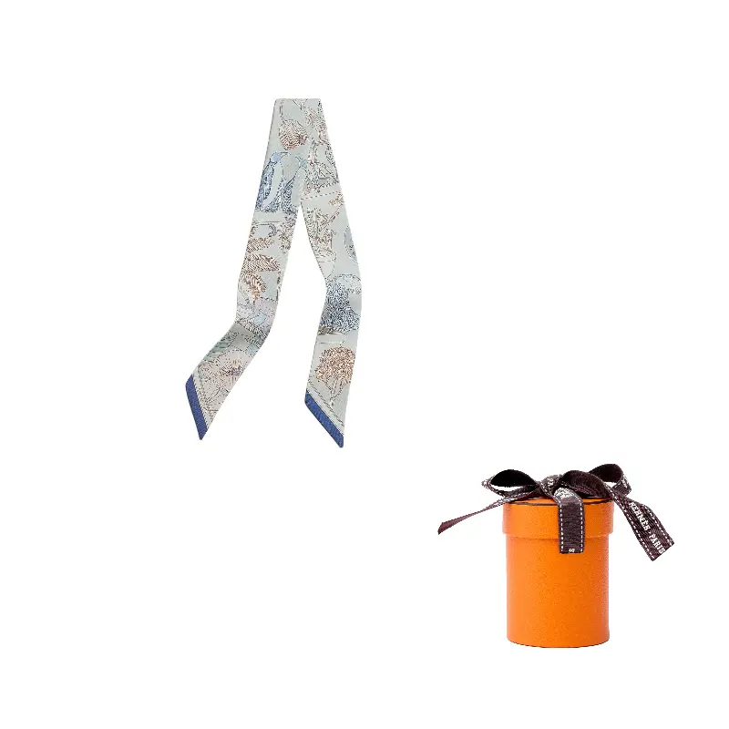

HERMES Шёлковый шарф женский серый, Gray