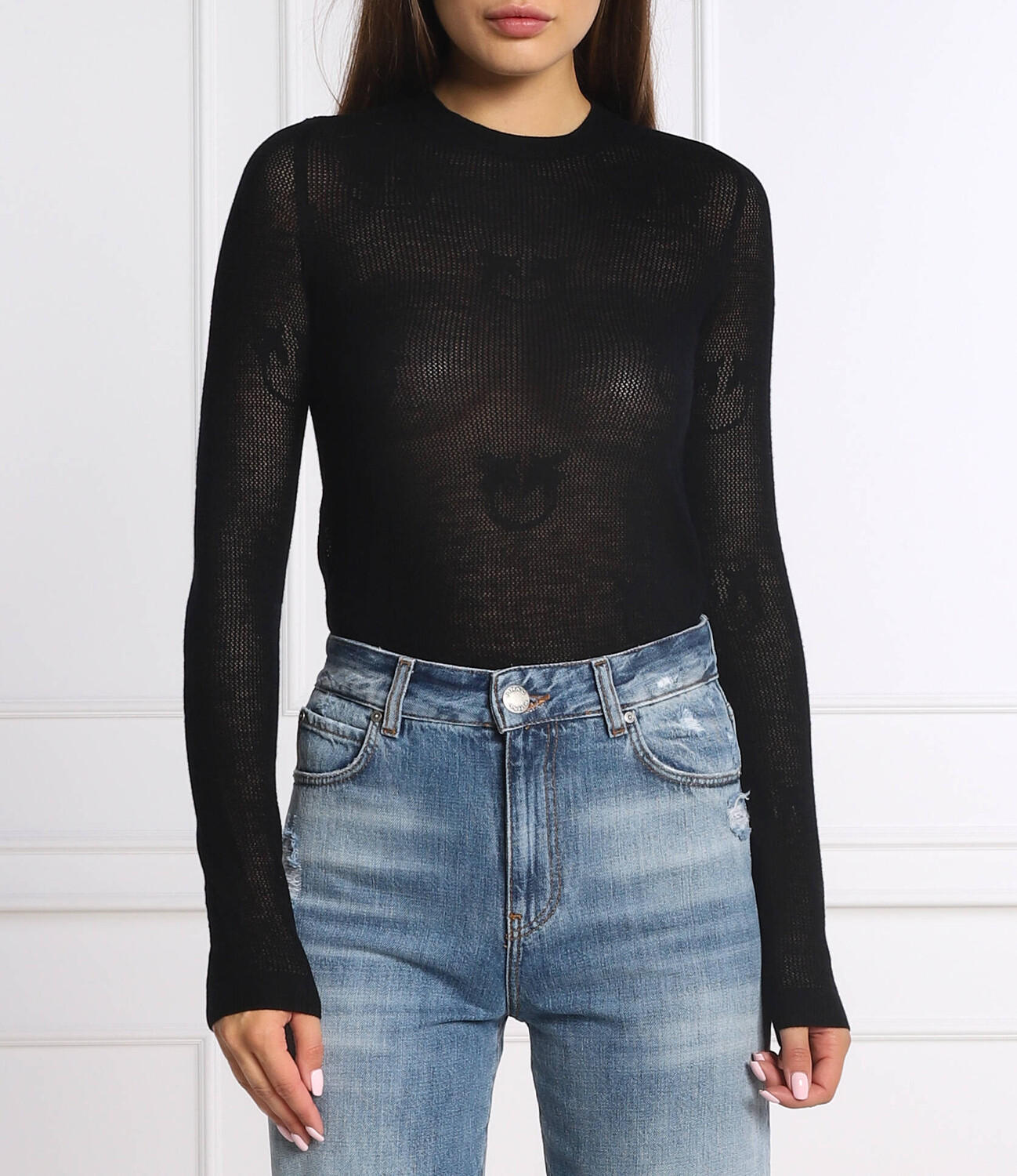 

Свитер из шерсти Pinko cocarum regular fit, черный
