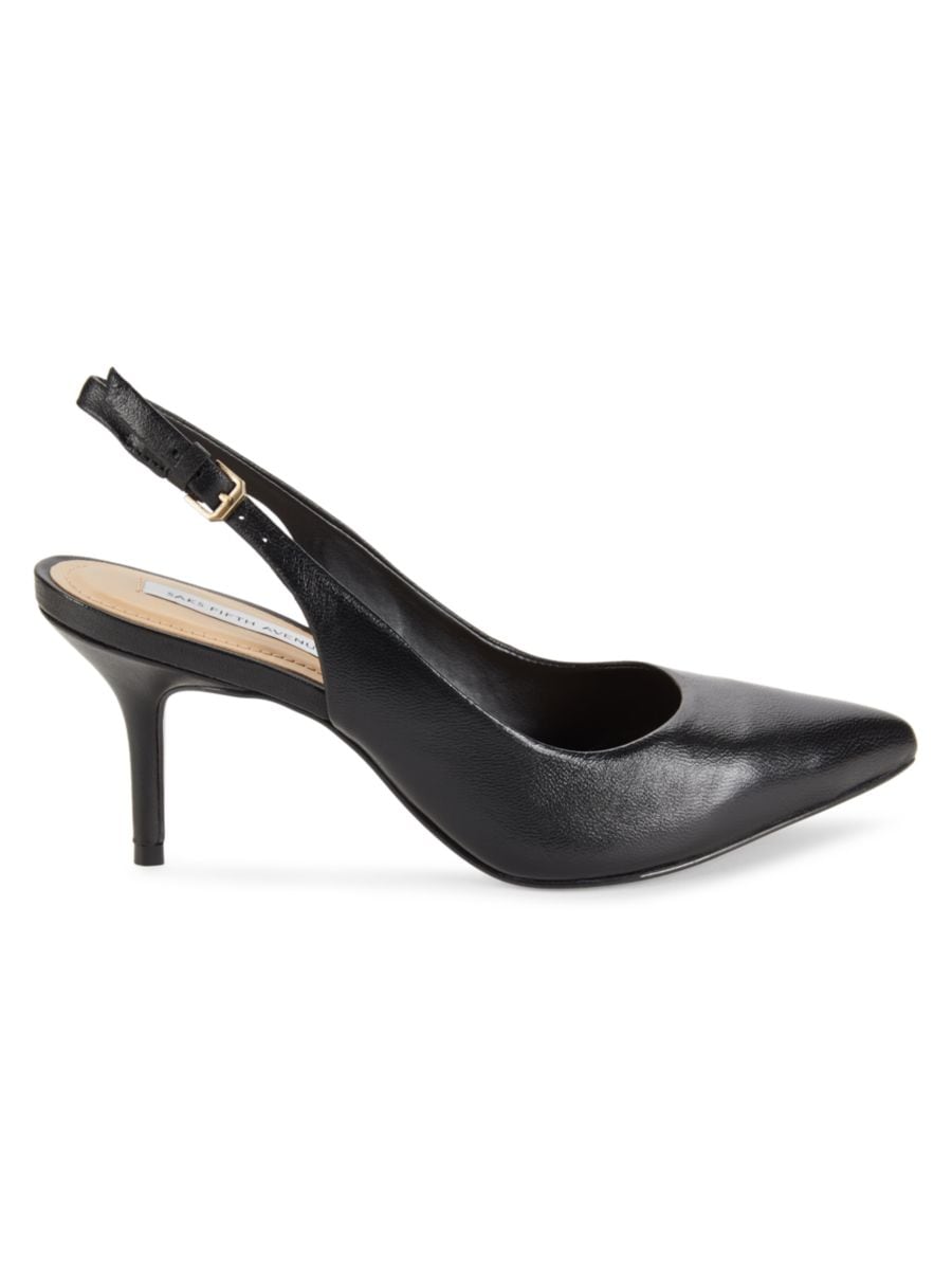 Кожаные туфли с открытой пяткой Saks Fifth Avenue, цвет Mestico Black