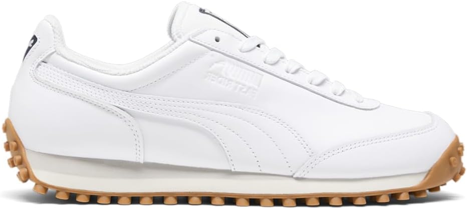 

Мужские кроссовки PUMA Fast Rider Navy с белыми шнурками, повседневные- белые