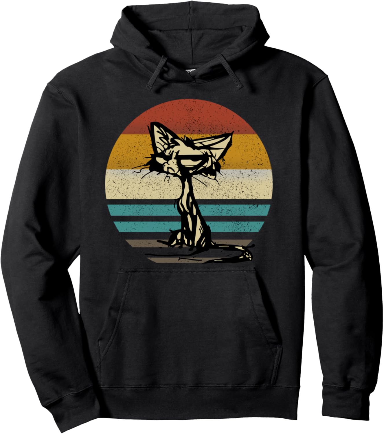 

Худи в стиле ретро-винтаж с изображением озорного котенка Cat Gifts & Clothing Women Men Children, черный