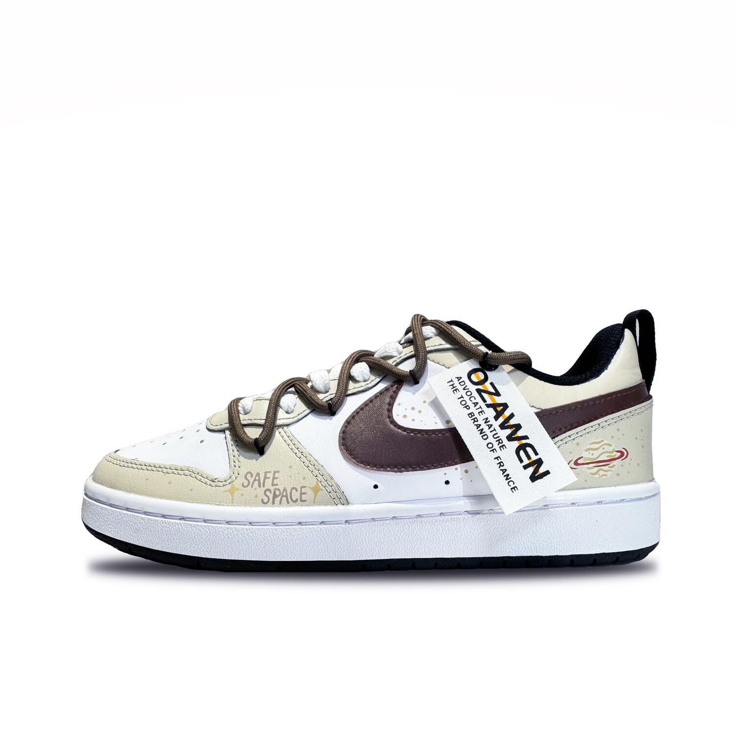 

Кроссовки Nike Court Borough Skateboarding Shoes Women's Low-top White/Brown, коричневый