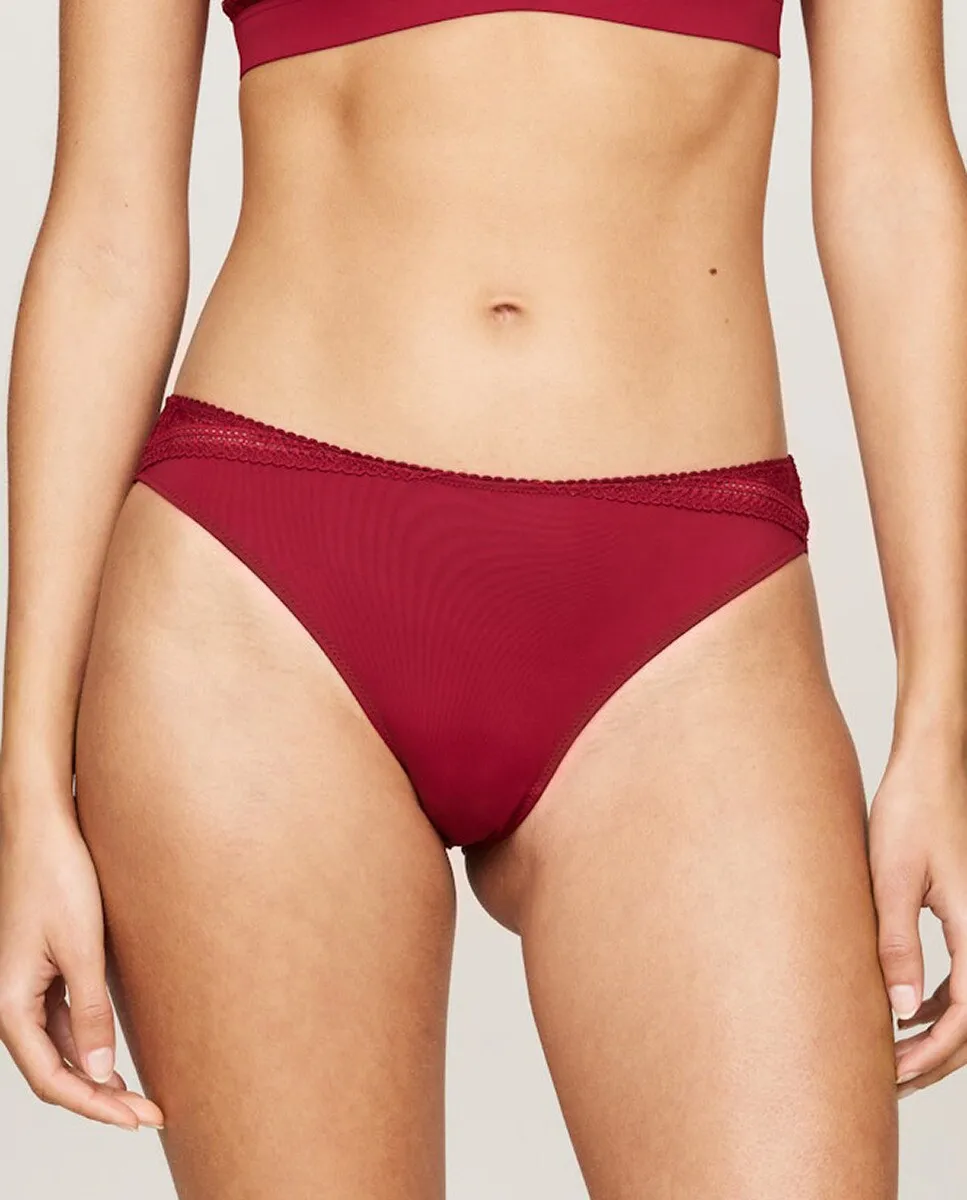 

Трусики с кружевной отделкой и логотипом Tommy Hilfiger, красный
