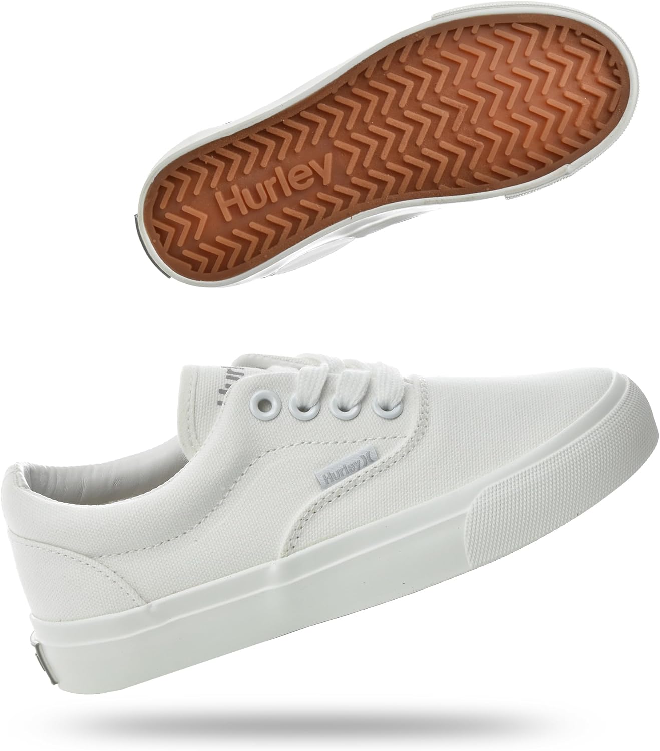 

Детские кеды Hurley Marley на шнуровке - низкие кроссовки для скейтбординга для детей, спортивная обувь для мальчиков и девочек, белый