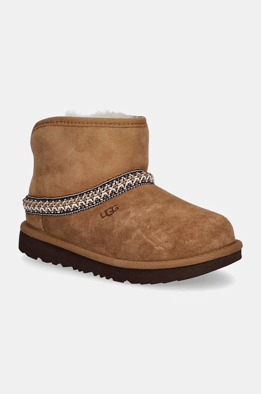 

Детские замшевые снежные ботинки KIDS CLASSIC MINI CRESCENT Ugg, коричневый