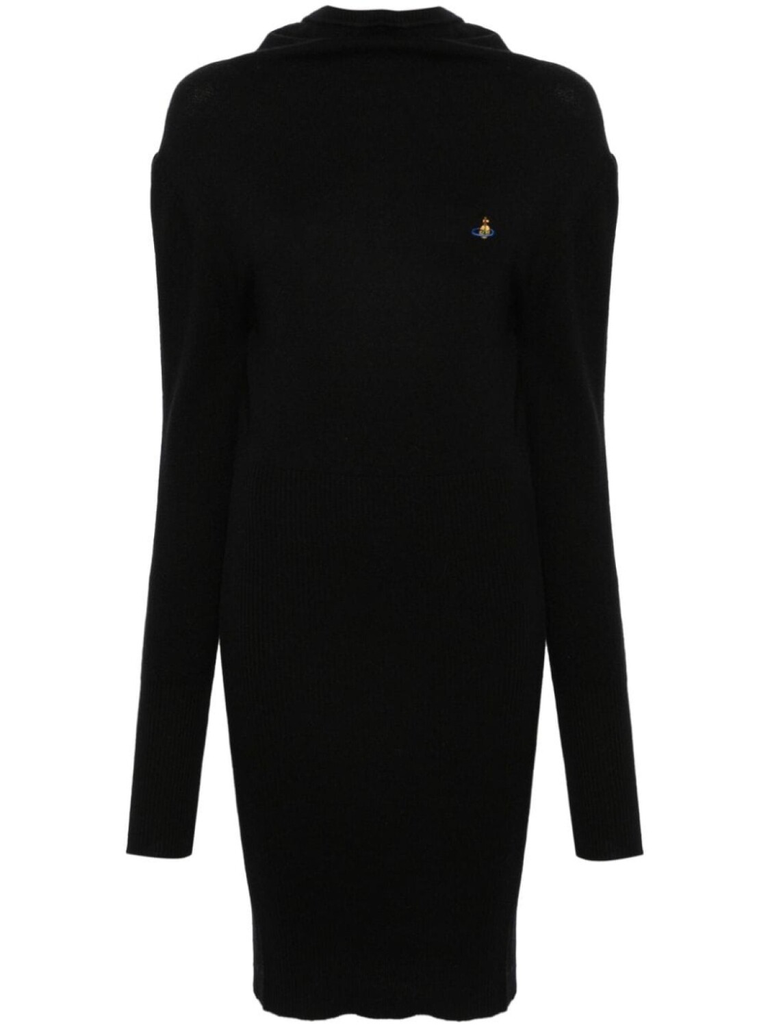 

Vivienne Westwood платье мини в рубчик с вышивкой Orb, черный