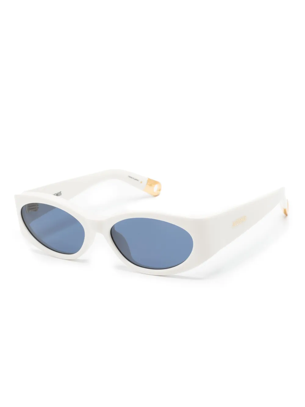 Солнцезащитные очки Les Lunettes Ovalo в овальной оправе JACQUEMUS, белый — фото 2