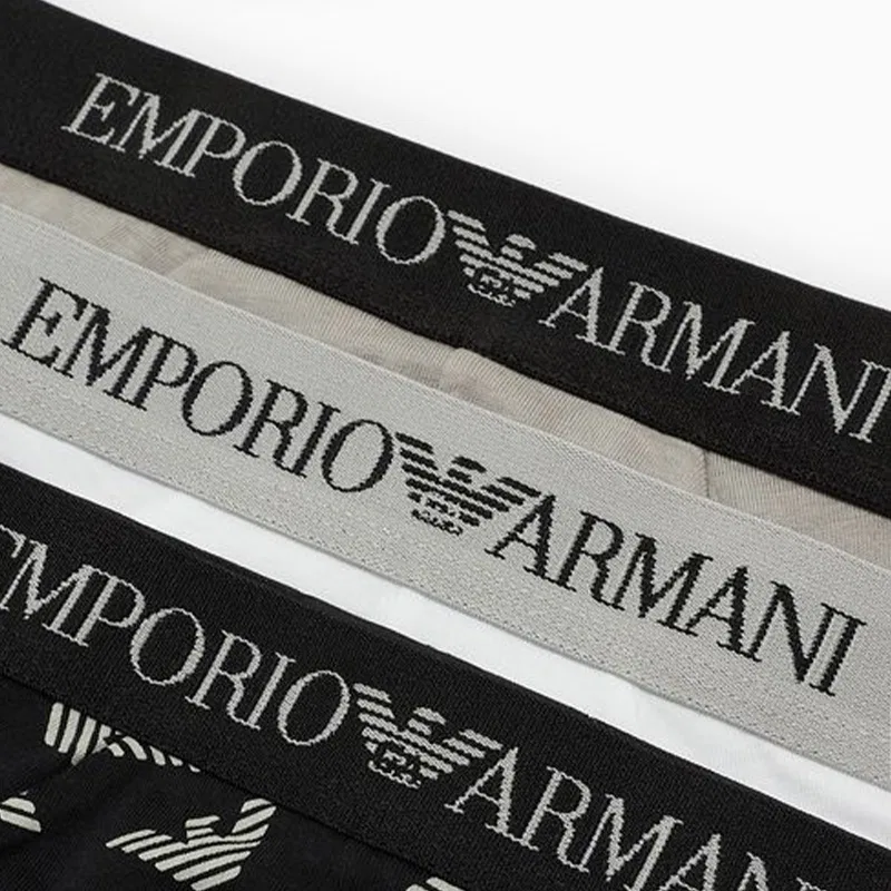 Боксеры Emporio Armani 3 шт серый+черный+белый — фото 3